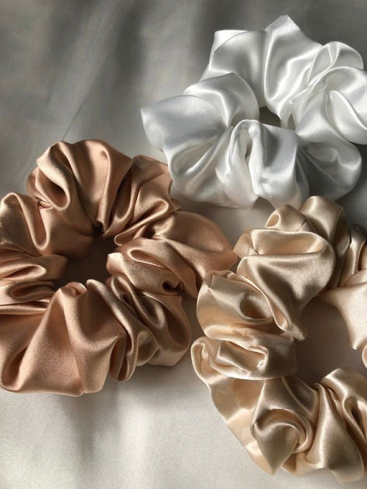 Set of 3 Luxury Satin Scrunchie Set – Soft, Stylish & Hair-Friendly Elegance